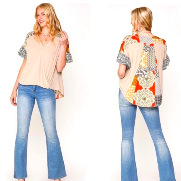 Women's Boho Flowy Blouse - Picture 2 of 5